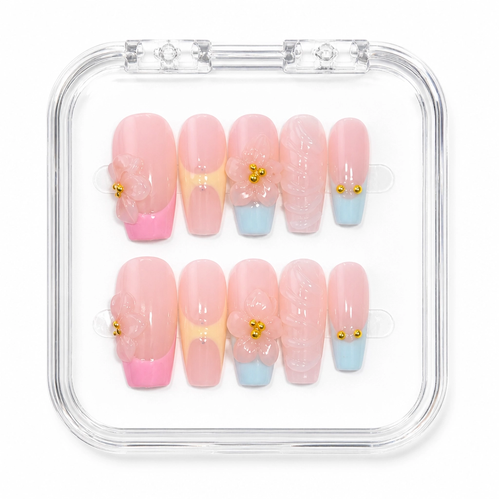 Press-on Nails Wholesale $7.90 Sakura Blush by Yabe Vietnam