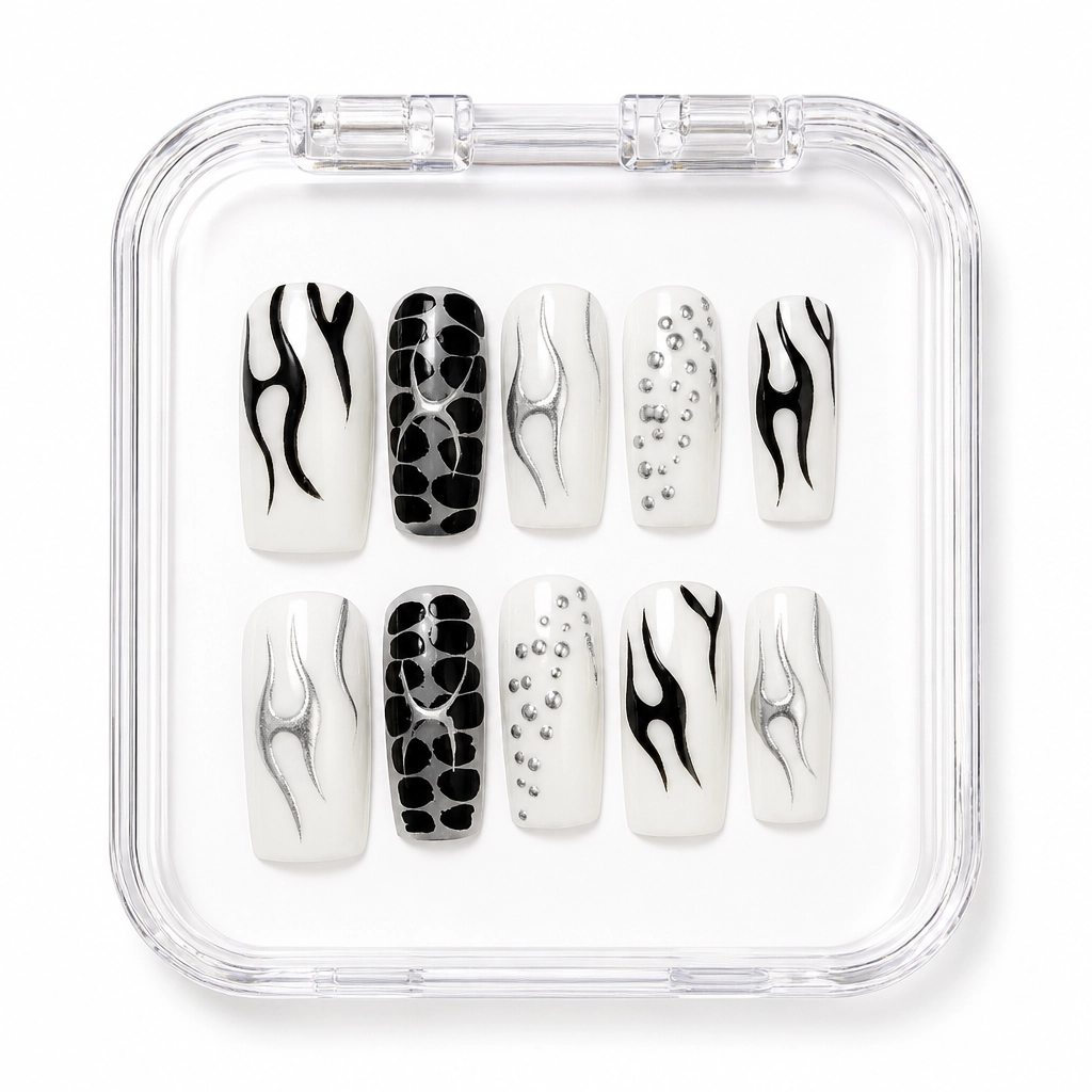 Press-on Nails Wholesale $7.90 Zebra Elegance by Yabe Vietnam