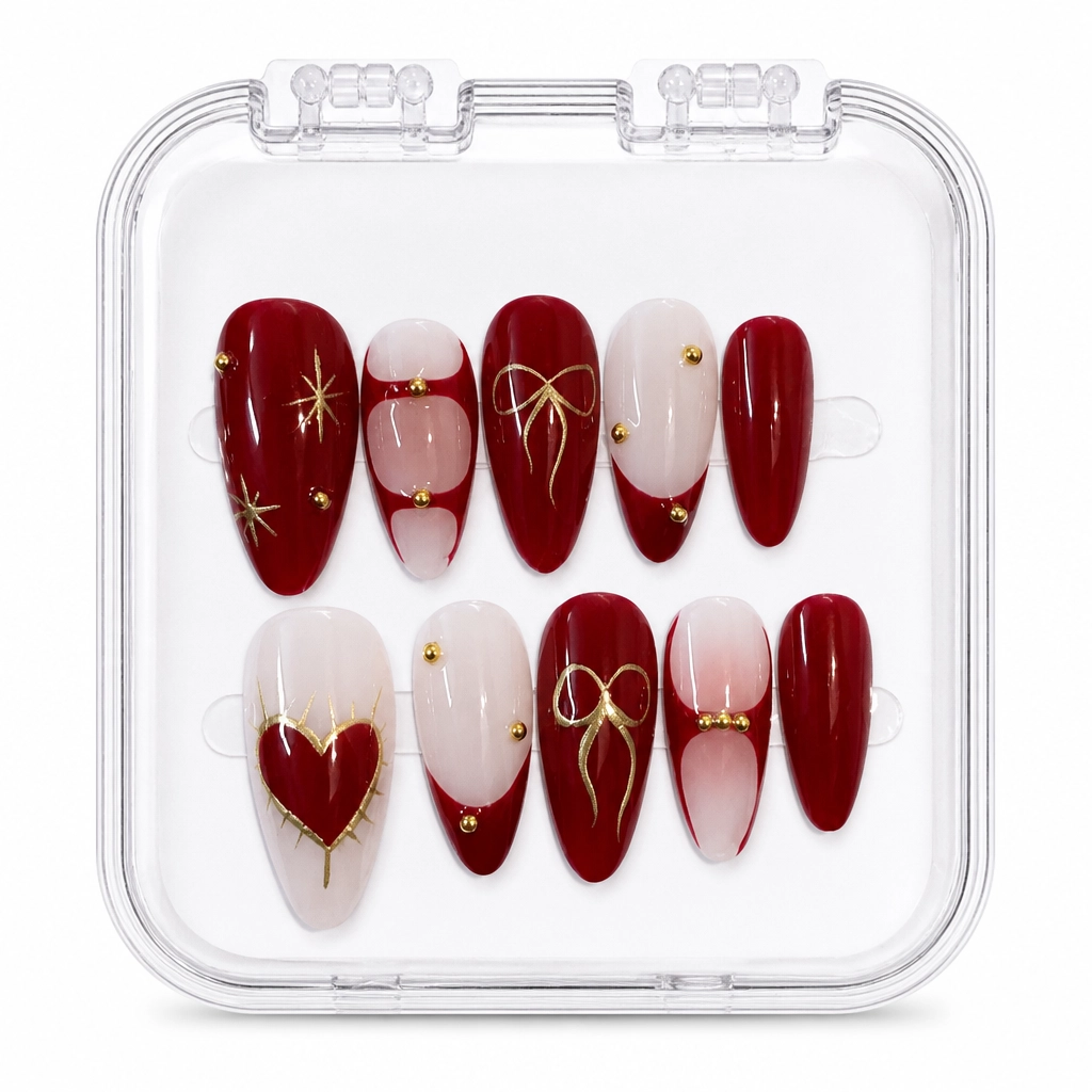 Press-on Nails Wholesale $7.90 Crimson Elegance by Yabe Vietnam
