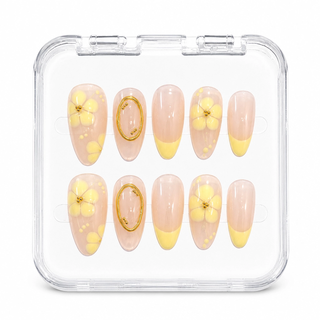 Press-on Nails Wholesale $7.90 Golden Marble Bliss by Yabe Vietnam