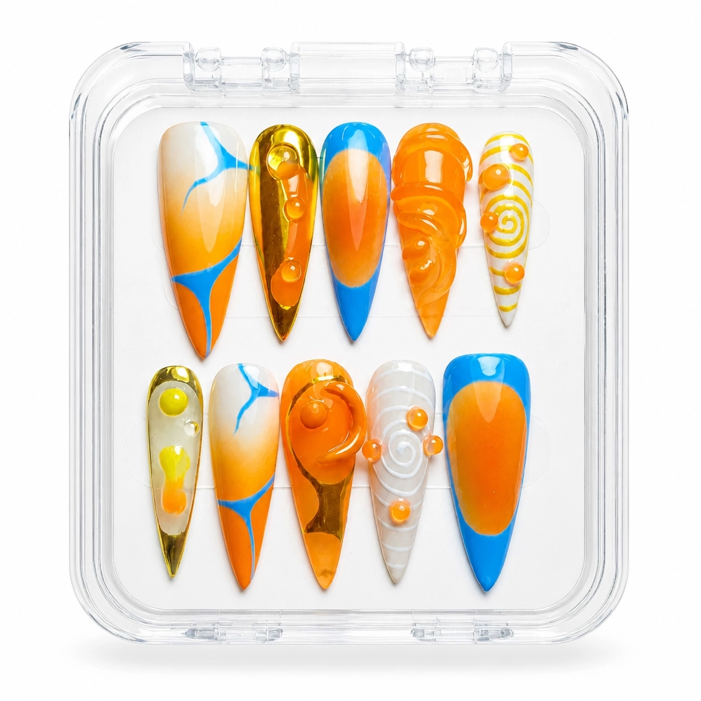 Press-on Nails Wholesale $7.90 Citrus Sunset by Yabe Vietnam
