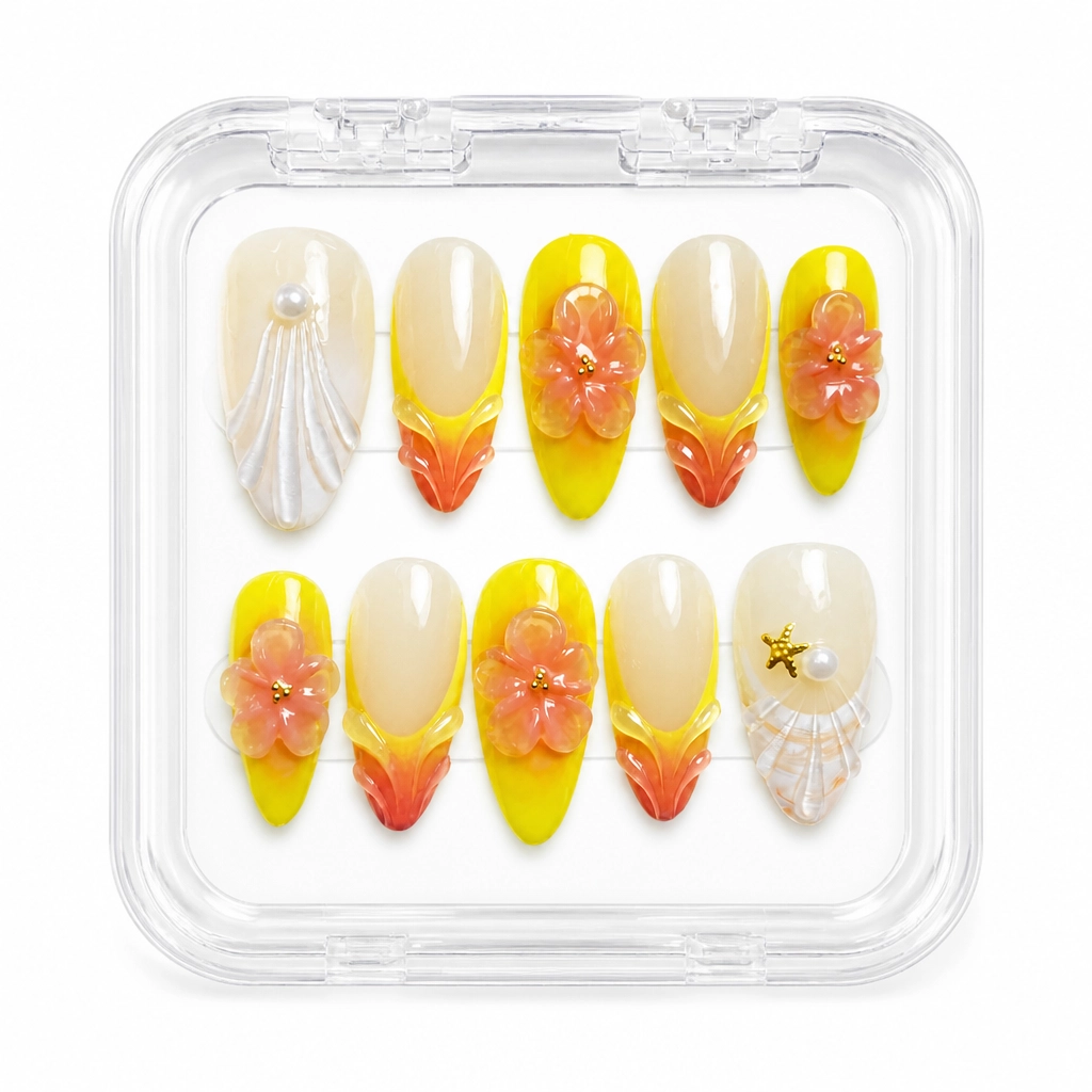 Press-on Nails Wholesale $7.90 Sunset Bloom by Yabe Vietnam