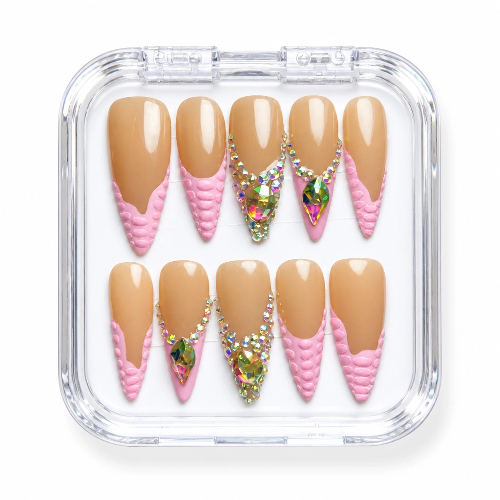 Press-on Nails Wholesale $7.90 Crystal Chic Stiletto by Yabe Vietnam