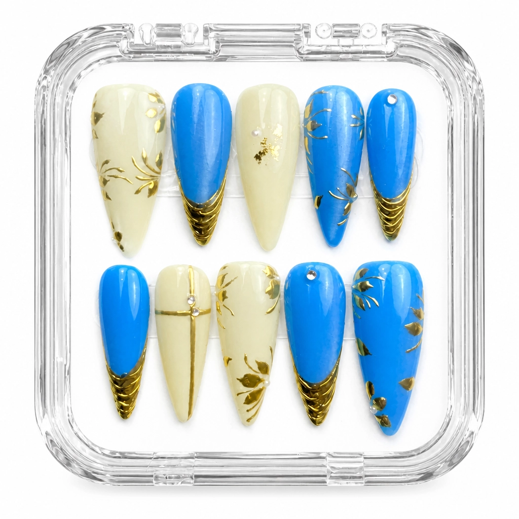 Press-on Nails Wholesale $7.90 Botanical Gold by Yabe Vietnam
