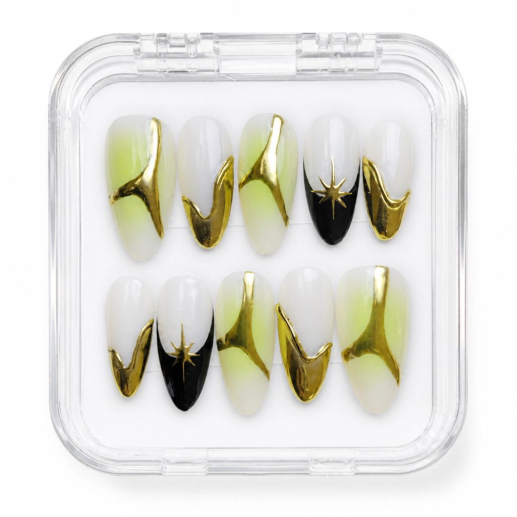 Press-on Nails Wholesale $7.90 Lime Luxe by Yabe Vietnam