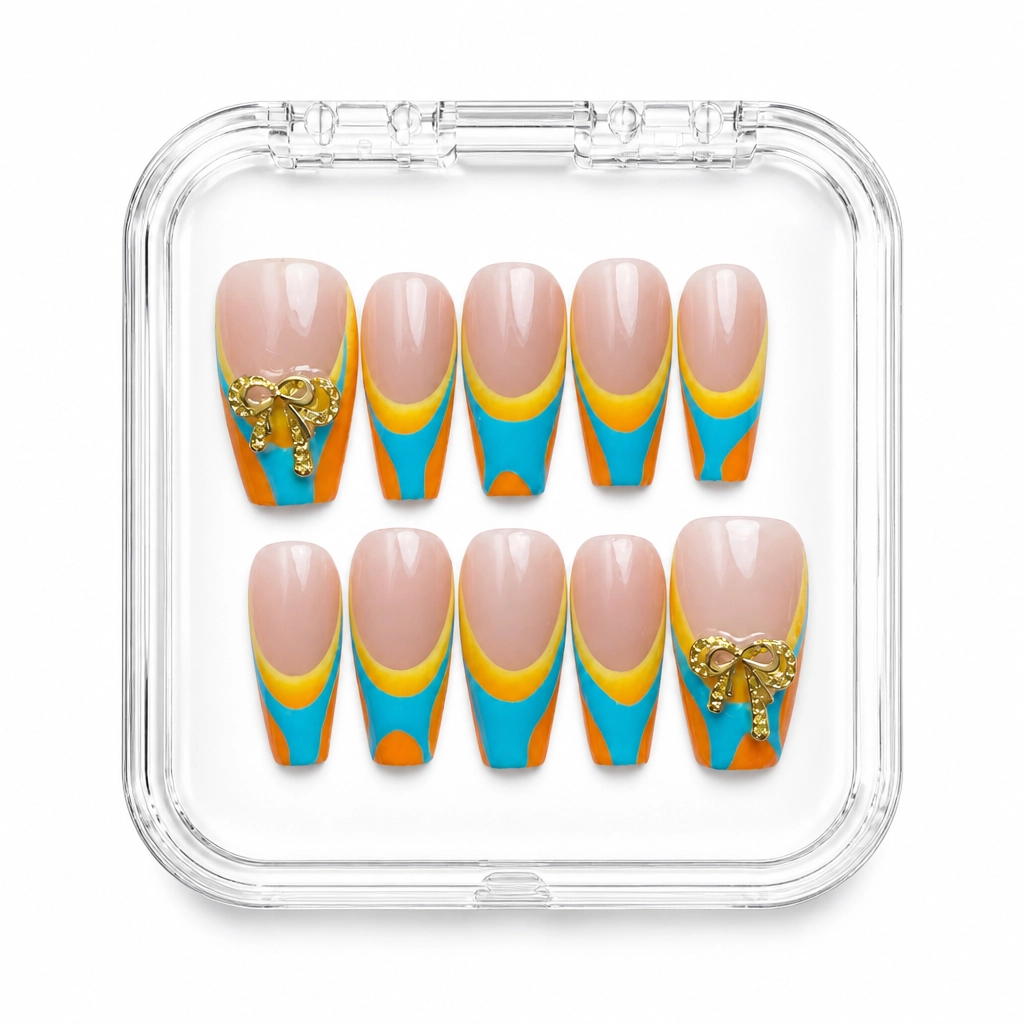 Press-on Nails Wholesale $7.90 Sunset Geometry by Yabe Vietnam