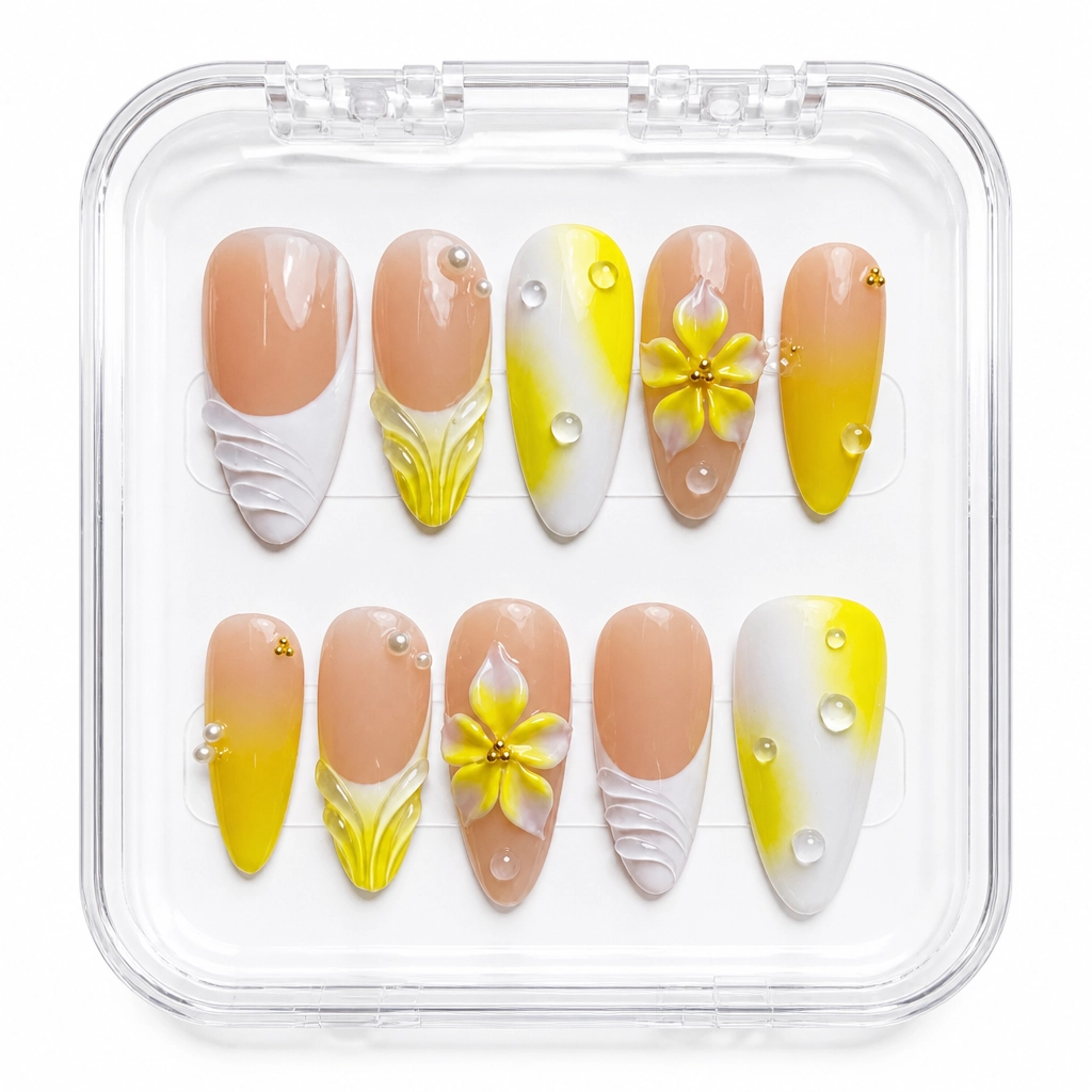 Press-on Nails Wholesale $7.90 Citrine Bloom by Yabe Vietnam