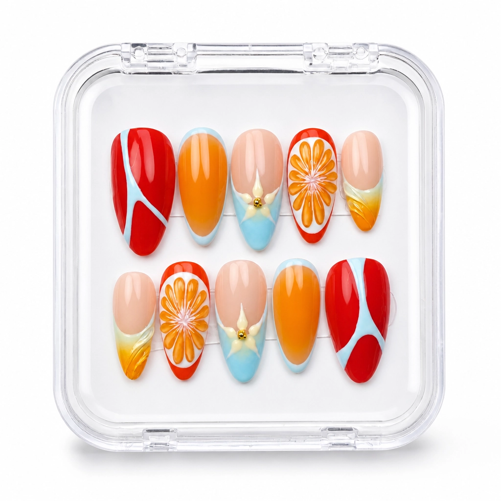 Press-on Nails Wholesale $7.90 Citrus Dream by Yabe Vietnam