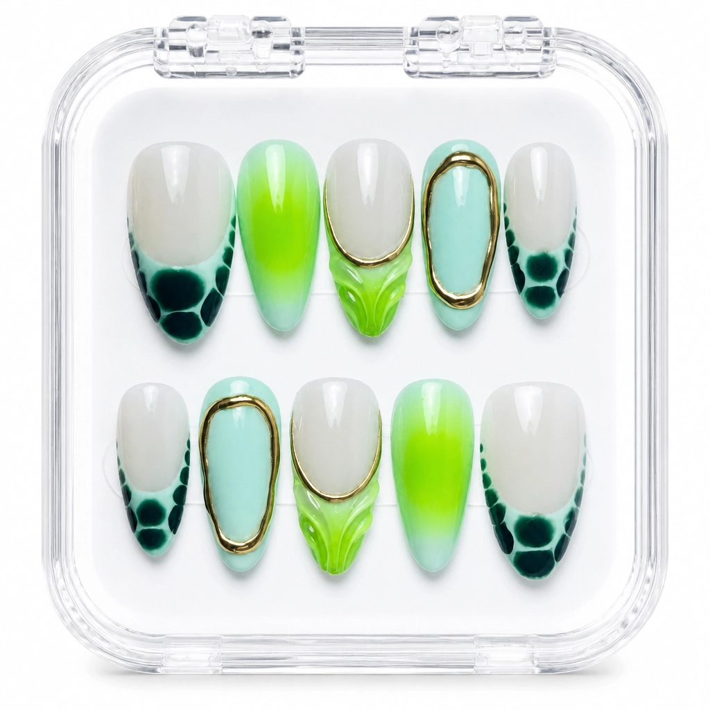 Press-on Nails Wholesale $7.90 Neon Gradient Elegance by Yabe Vietnam