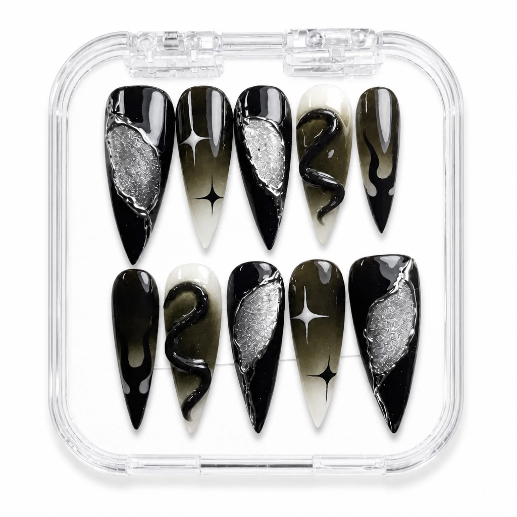 Press-on Nails Wholesale $7.90 Obsidian Luxe by Yabe Vietnam