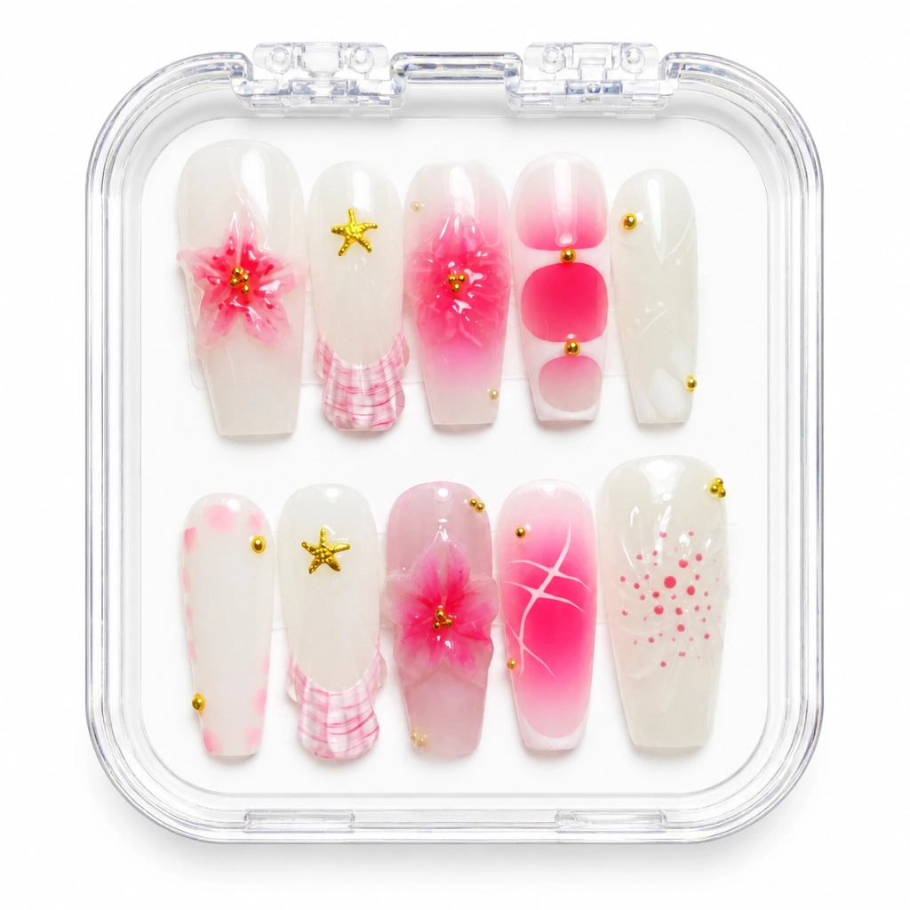 Press-on Nails Wholesale $7.90 Blossom Elegance by Yabe Vietnam