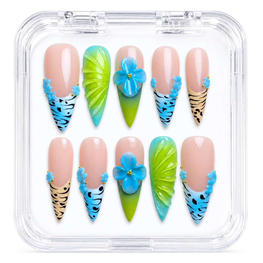 Press-on Nails Wholesale $7.90 Tropical Bloom by Yabe Vietnam