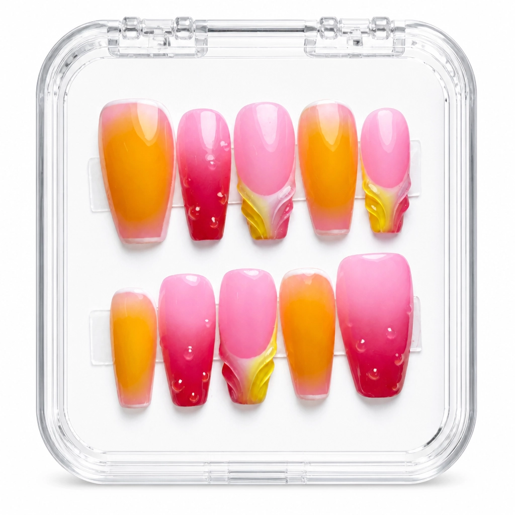 Press-on Nails Wholesale $7.90 Sunset Glam by Yabe Vietnam