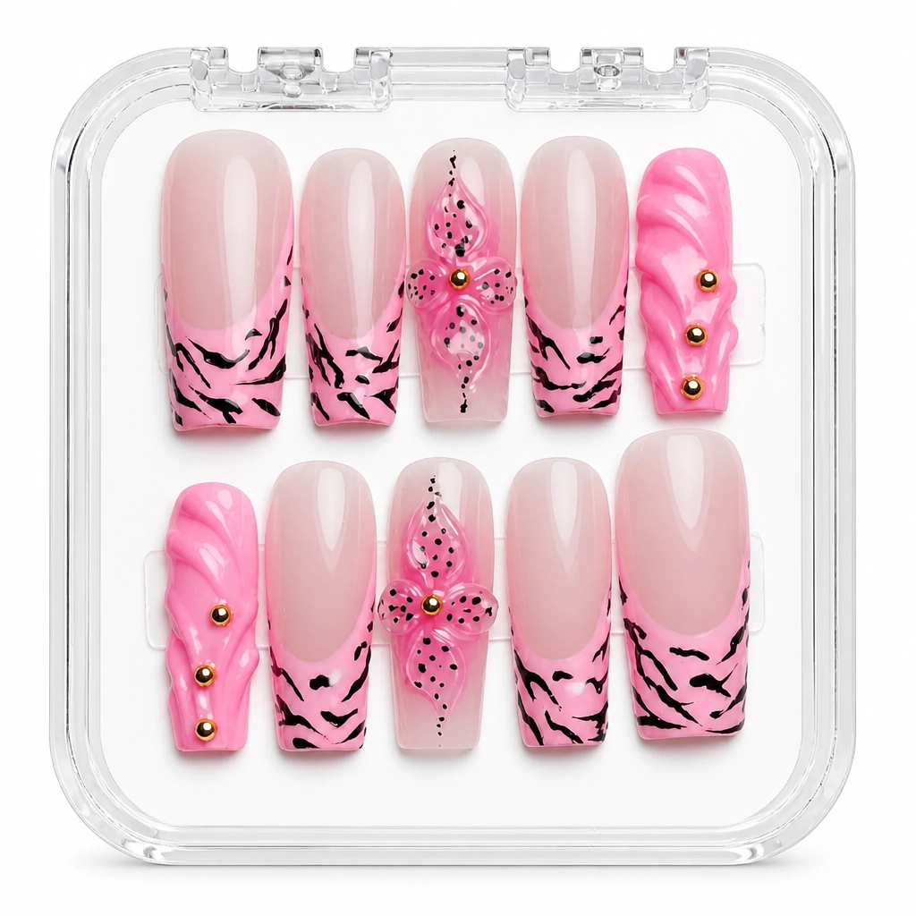 Press-on Nails Wholesale $7.90 Pink Butterfly Luxe by Yabe Vietnam