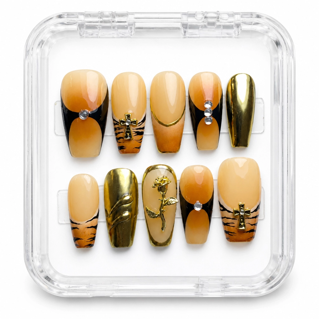 Press-on Nails Wholesale $7.90 Gilt Ombre Bloom by Yabe Vietnam