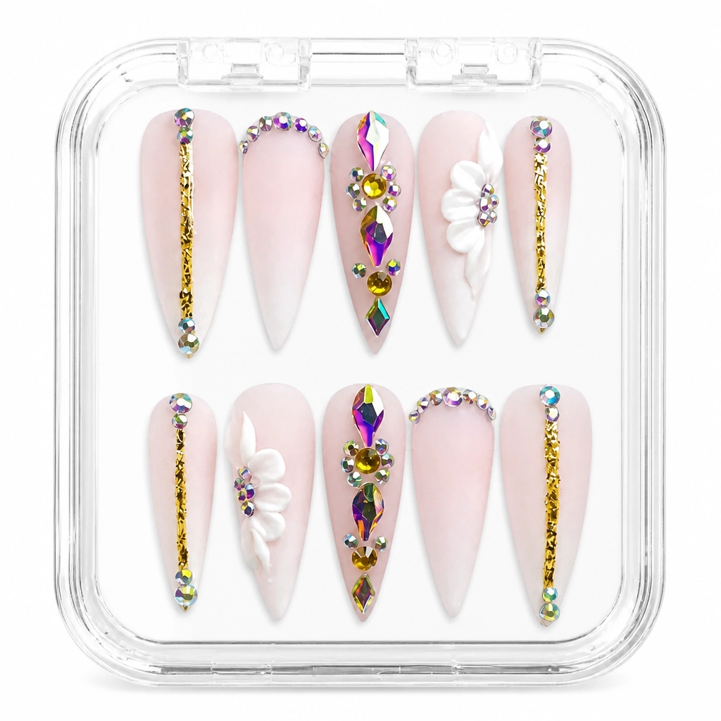 Press-on Nails Wholesale $7.90 Crystalline Bloom by Yabe Vietnam