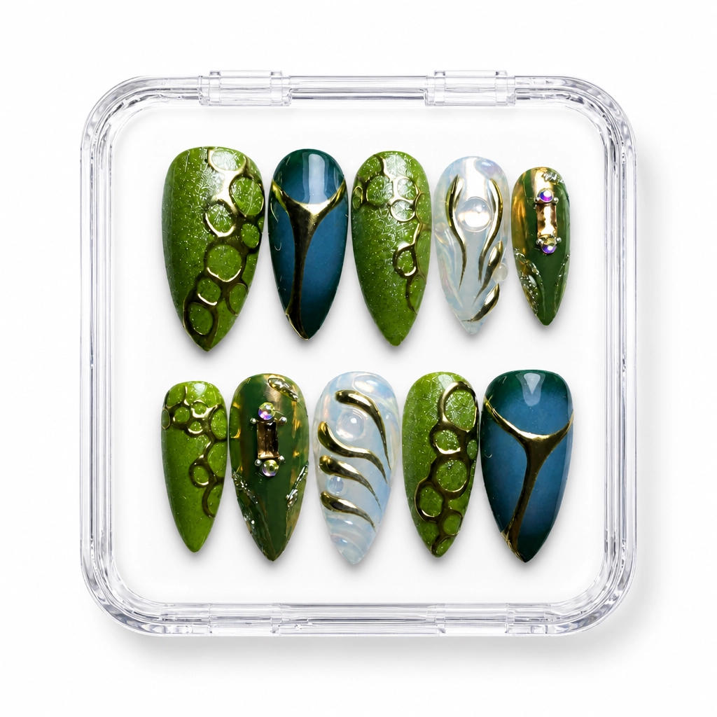 Press-on Nails Wholesale $7.90 Emerald Luxe by Yabe Vietnam