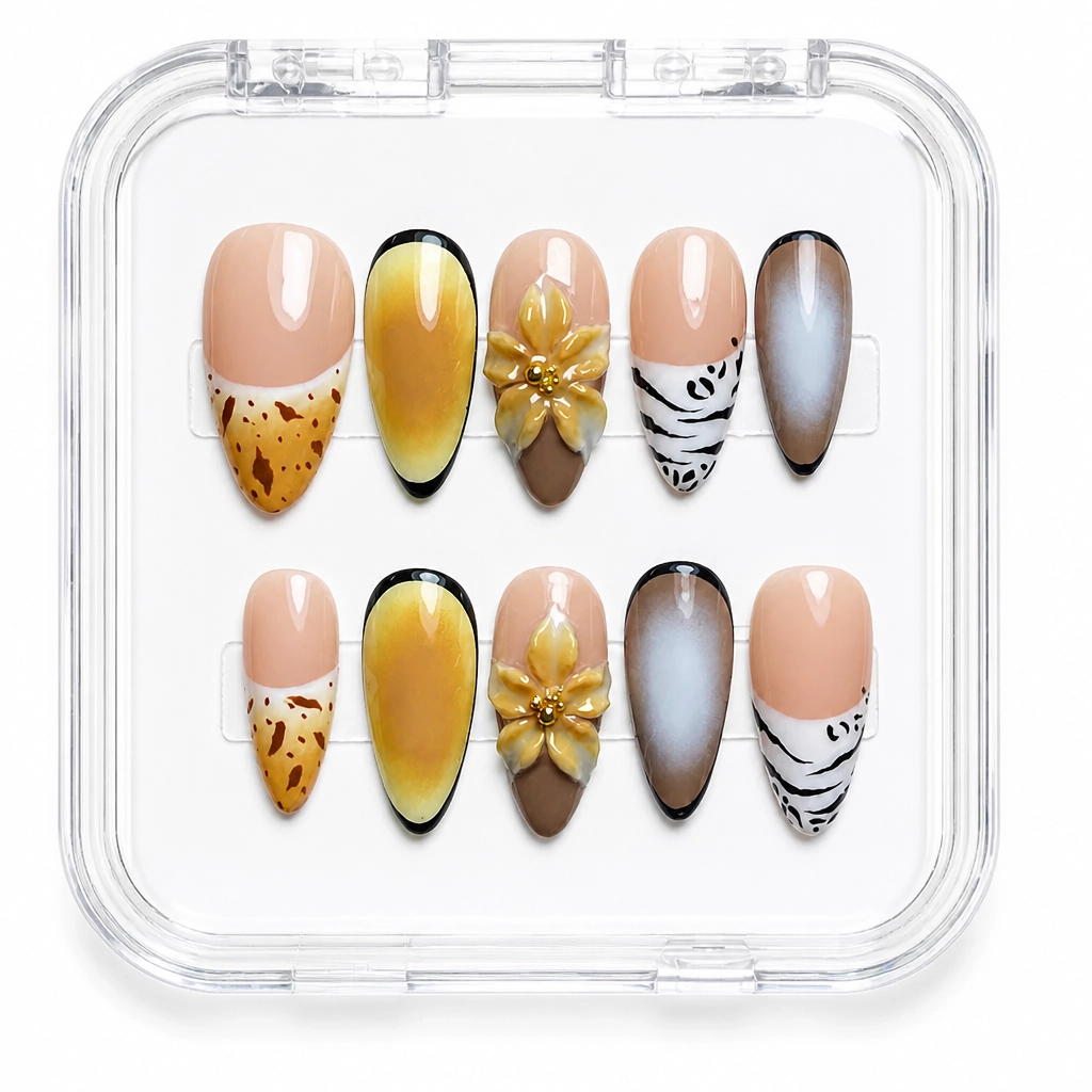 Press-on Nails Wholesale $7.90 Golden Ethereal by Yabe Vietnam