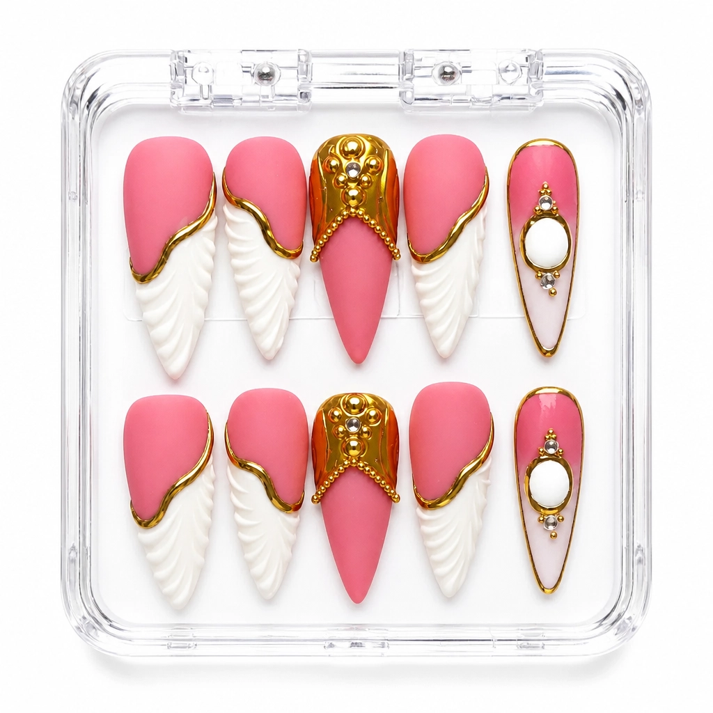 Press-on Nails Wholesale $7.90 Blush Feather Luxe by Yabe Vietnam