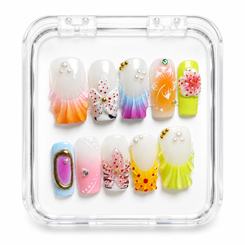 Press-on Nails Wholesale $7.90 Confetti Ombre by Yabe Vietnam