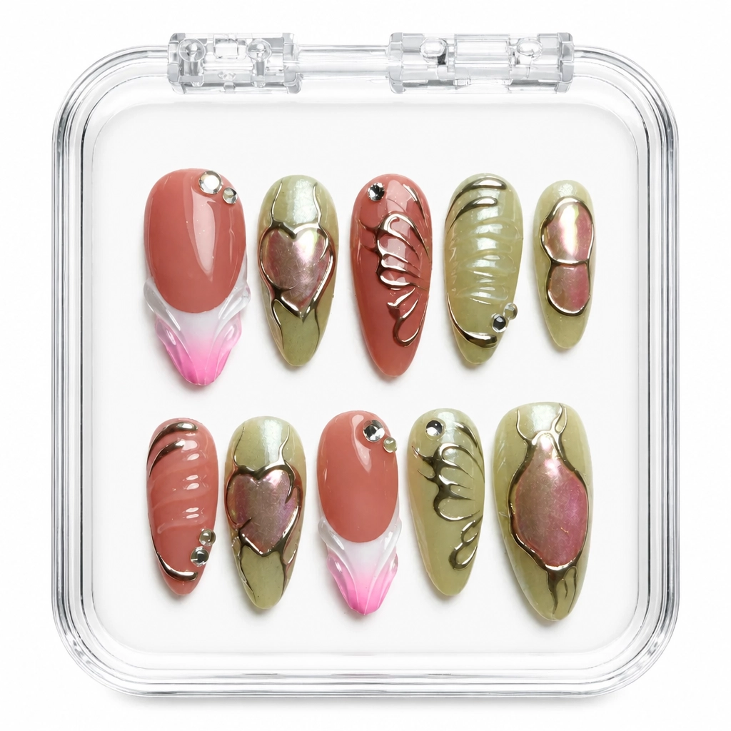 Press-on Nails Wholesale $7.90 Rose Elegance by Yabe Vietnam