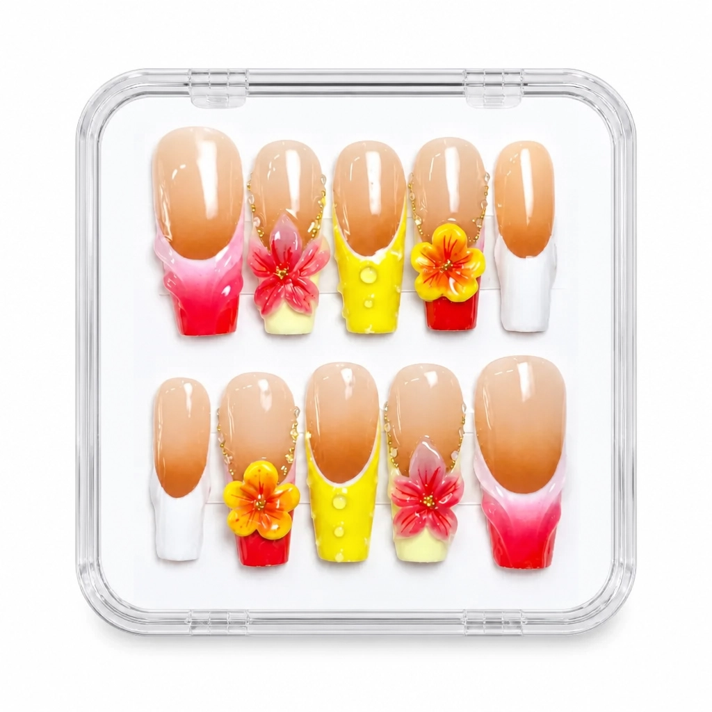 Press-on Nails Wholesale $7.90 Tropical Bloom by Yabe Vietnam
