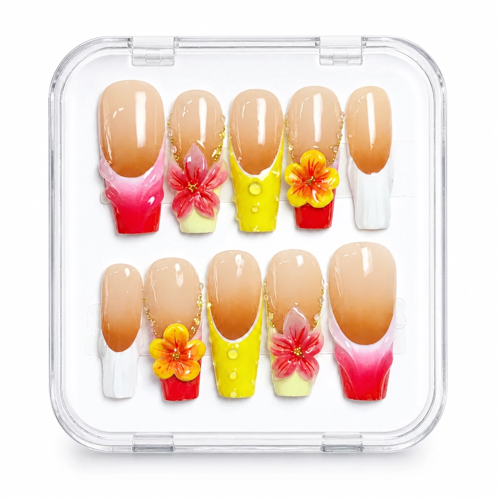 Press-on Nails Wholesale $7.90 Tropical Bloom by Yabe Vietnam
