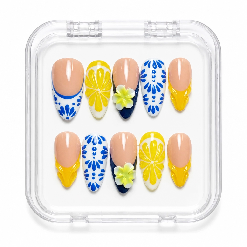 Press-on Nails Wholesale $7.90 Citrus Bloom by Yabe Vietnam
