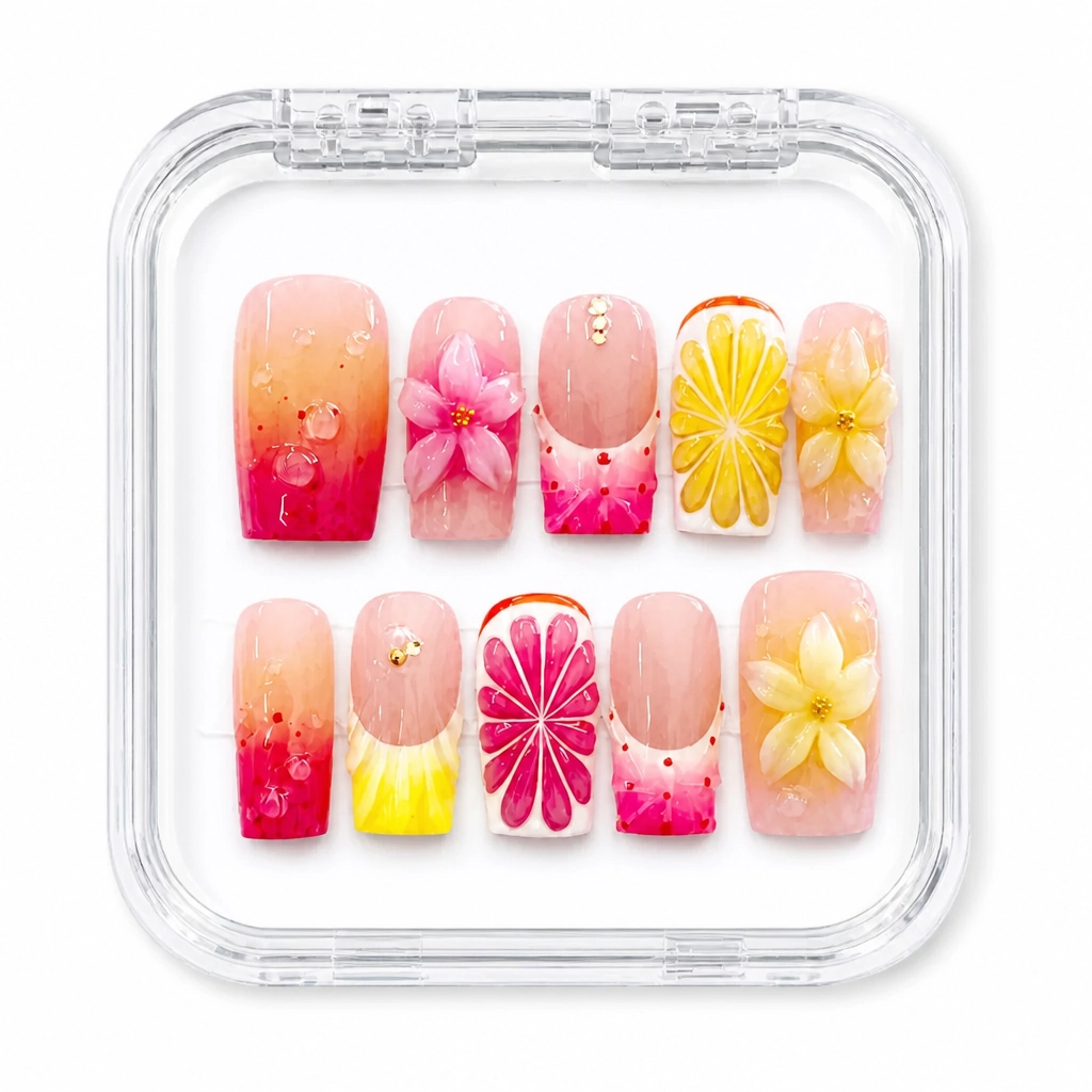 Press-on Nails Wholesale $7.90 Citrus Blossom by Yabe Vietnam