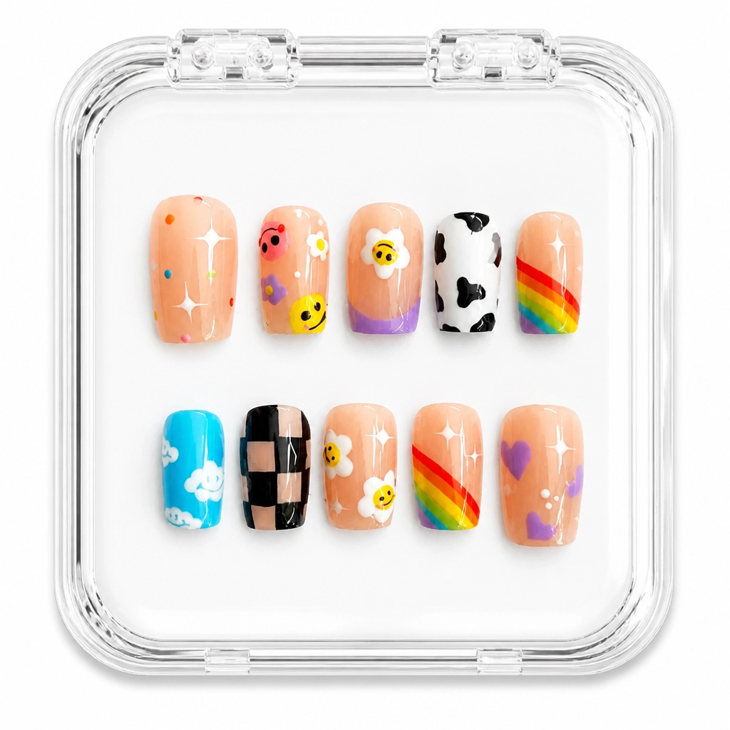 Press-on Nails Wholesale $7.90 Rainbow Blossom by Yabe Vietnam