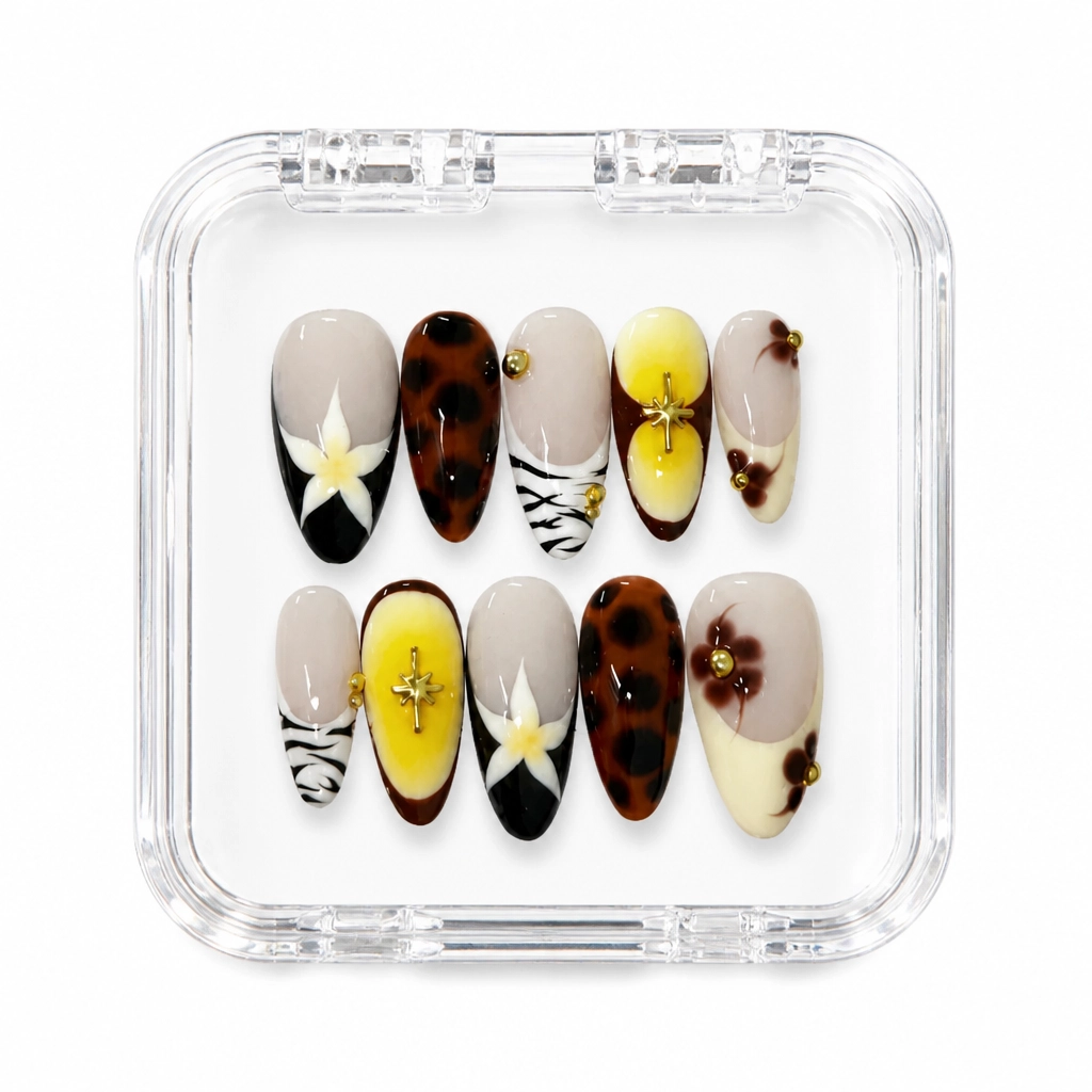 Press-on Nails Wholesale $7.90 Amber Geometric by Yabe Vietnam