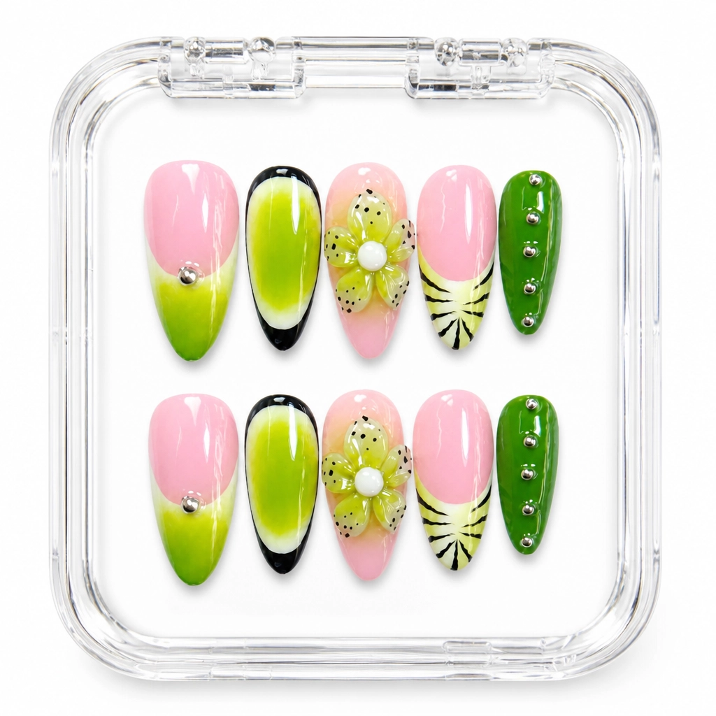 Press-on Nails Wholesale $7.90 Botanical Elegance by Yabe Vietnam