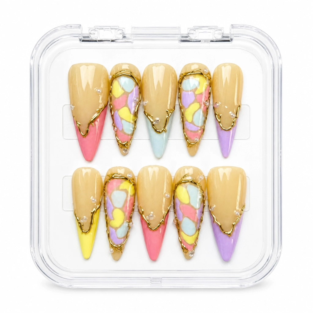 Press-on Nails Wholesale $7.90 Rainbow Luxe by Yabe Vietnam