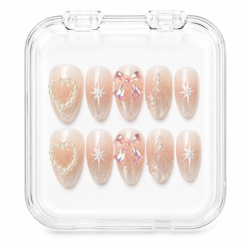 Press-on Nails Wholesale $7.90 Angelic Shimmer by Yabe Vietnam