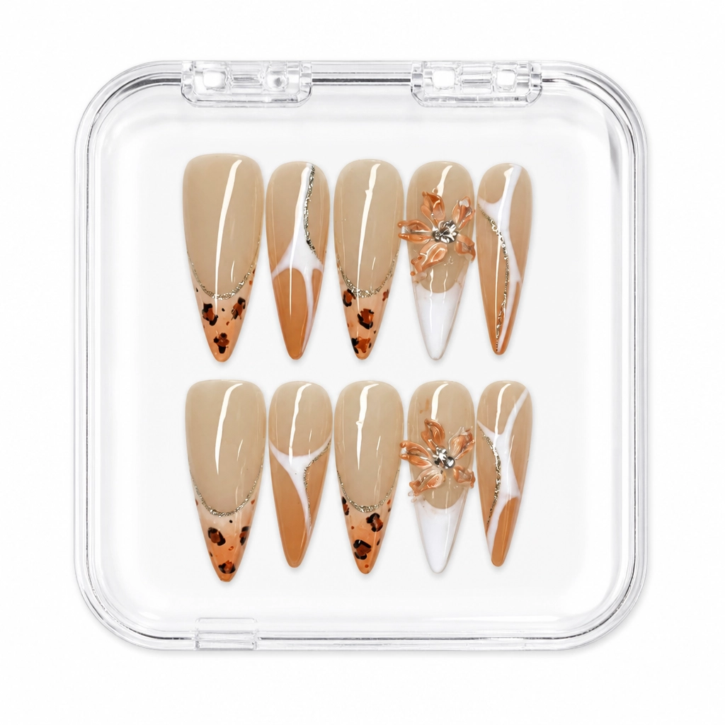 Press-on Nails Wholesale $7.90 Leopard Bloom by Yabe Vietnam