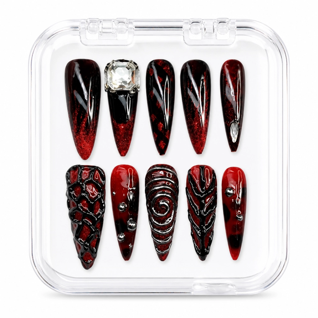 Press-on Nails Wholesale $7.90 Crimson Gothic Dream by Yabe Vietnam