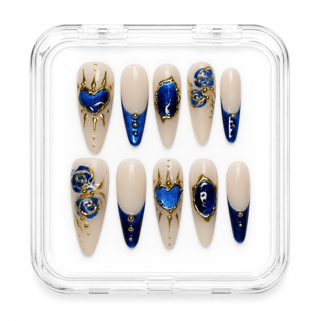 Press-on Nails Wholesale $7.90 Royal Sapphire Elegance by Yabe Vietnam
