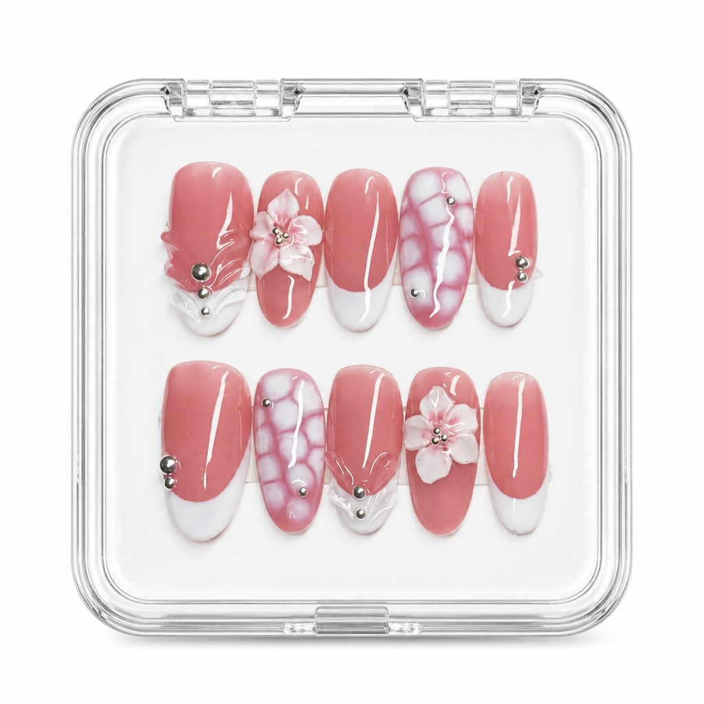 Press-on Nails Wholesale $7.90 Blossom Elegance by Yabe Vietnam