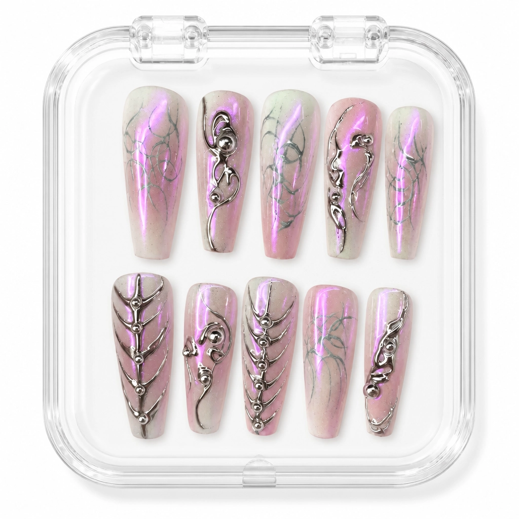 Press-on Nails Wholesale $7.90 Cyber Pink Aura by Yabe Vietnam