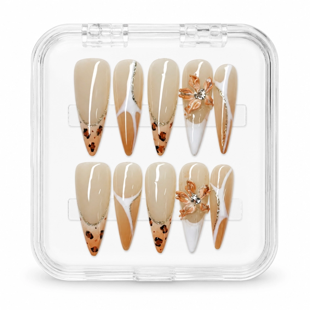 Press-on Nails Wholesale $7.90 Leopard Blossom by Yabe Vietnam