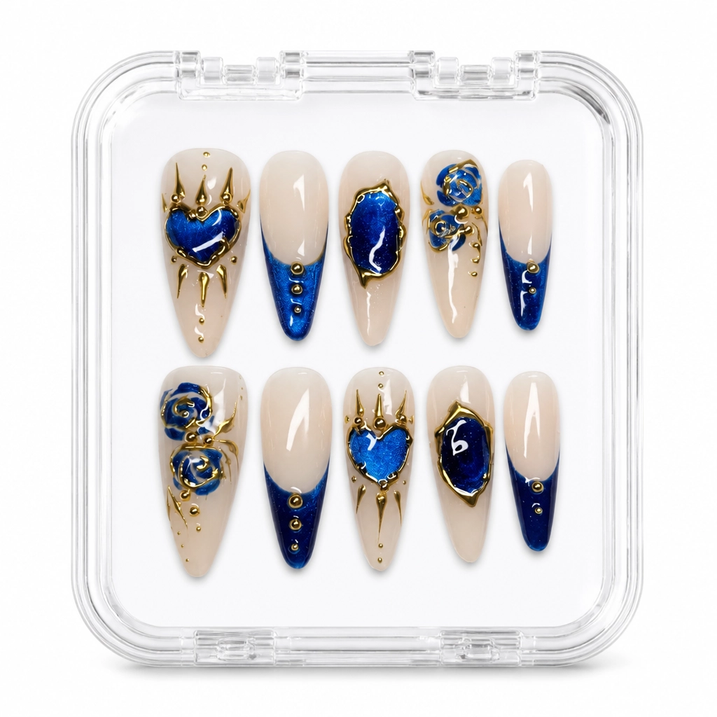 Press-on Nails Wholesale $7.90 Sapphire Romance by Yabe Vietnam
