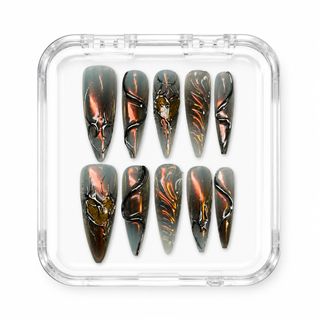 Press-on Nails Wholesale $7.90 Cyber Lava by Yabe Vietnam