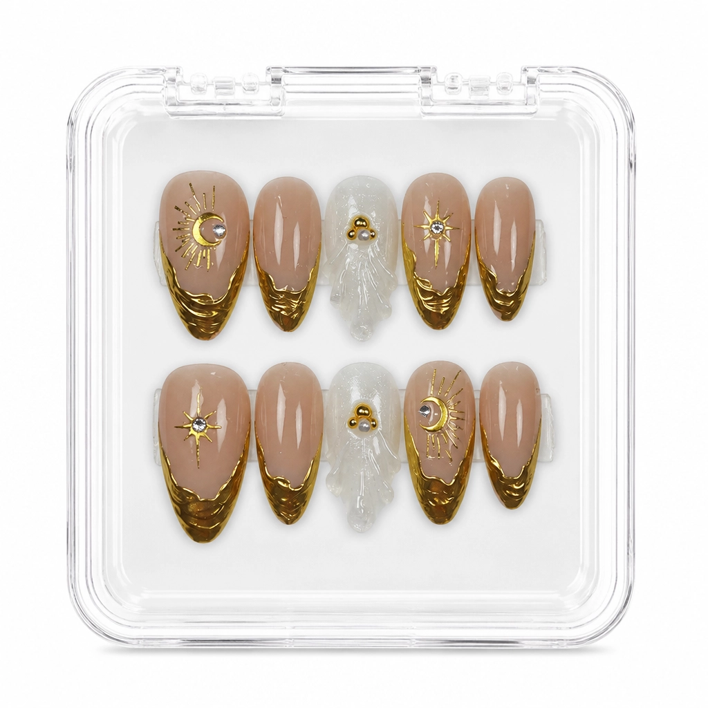Press-on Nails Wholesale $7.90 Celestial Gold by Yabe Vietnam