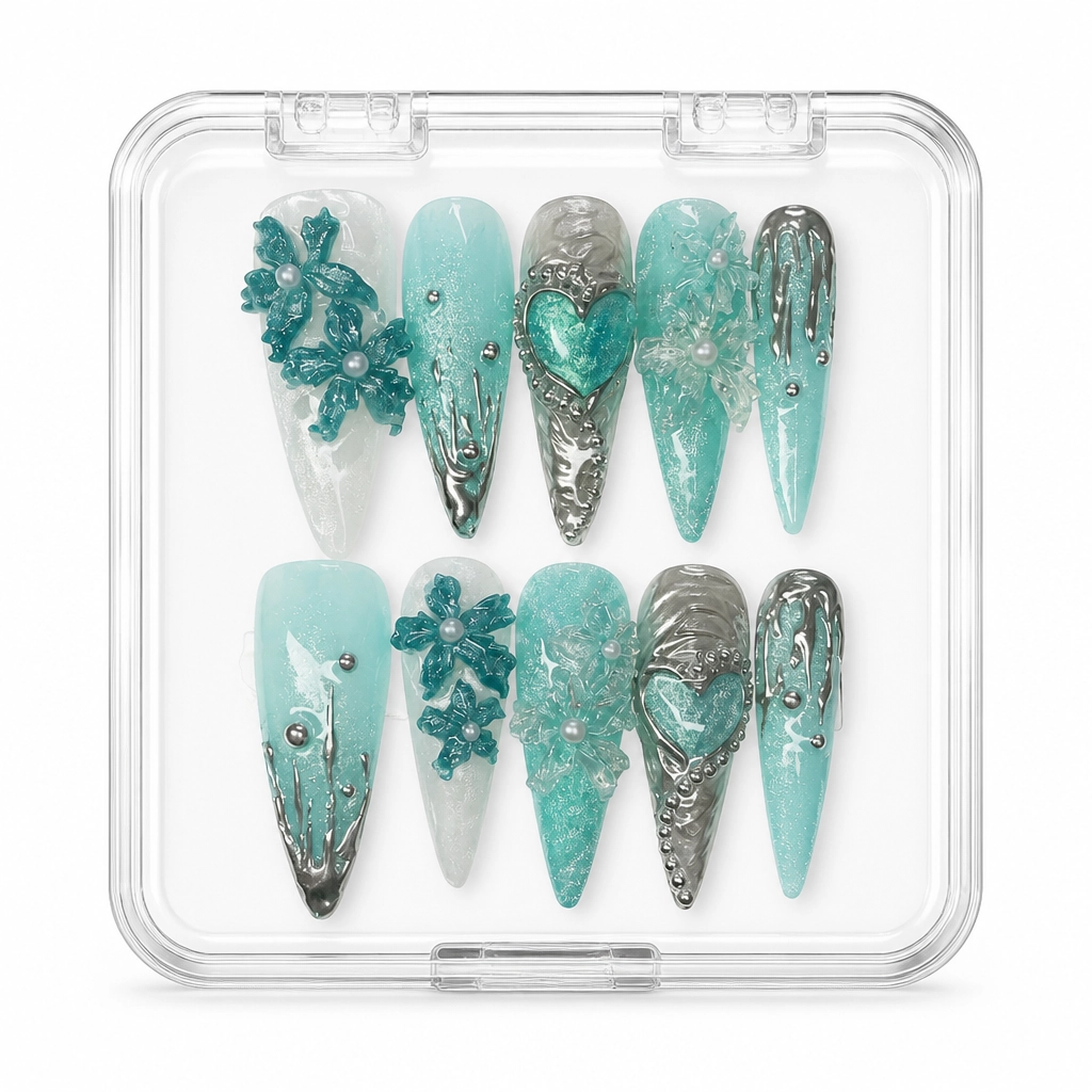 Press-on Nails Wholesale $7.90 Ocean Siren Fantasy by Yabe Vietnam