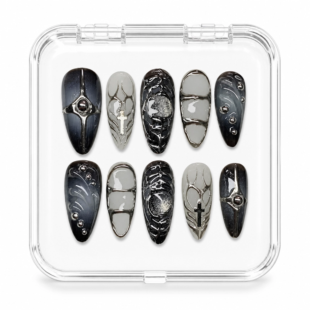 Press-on Nails Wholesale $7.90 Gothic Obsidian Charm by Yabe Vietnam