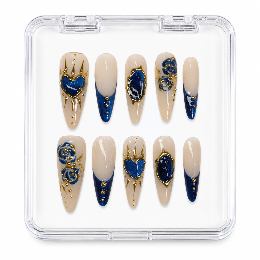 Press-on Nails Wholesale $7.90 Cobalt Heartbeat by Yabe Vietnam