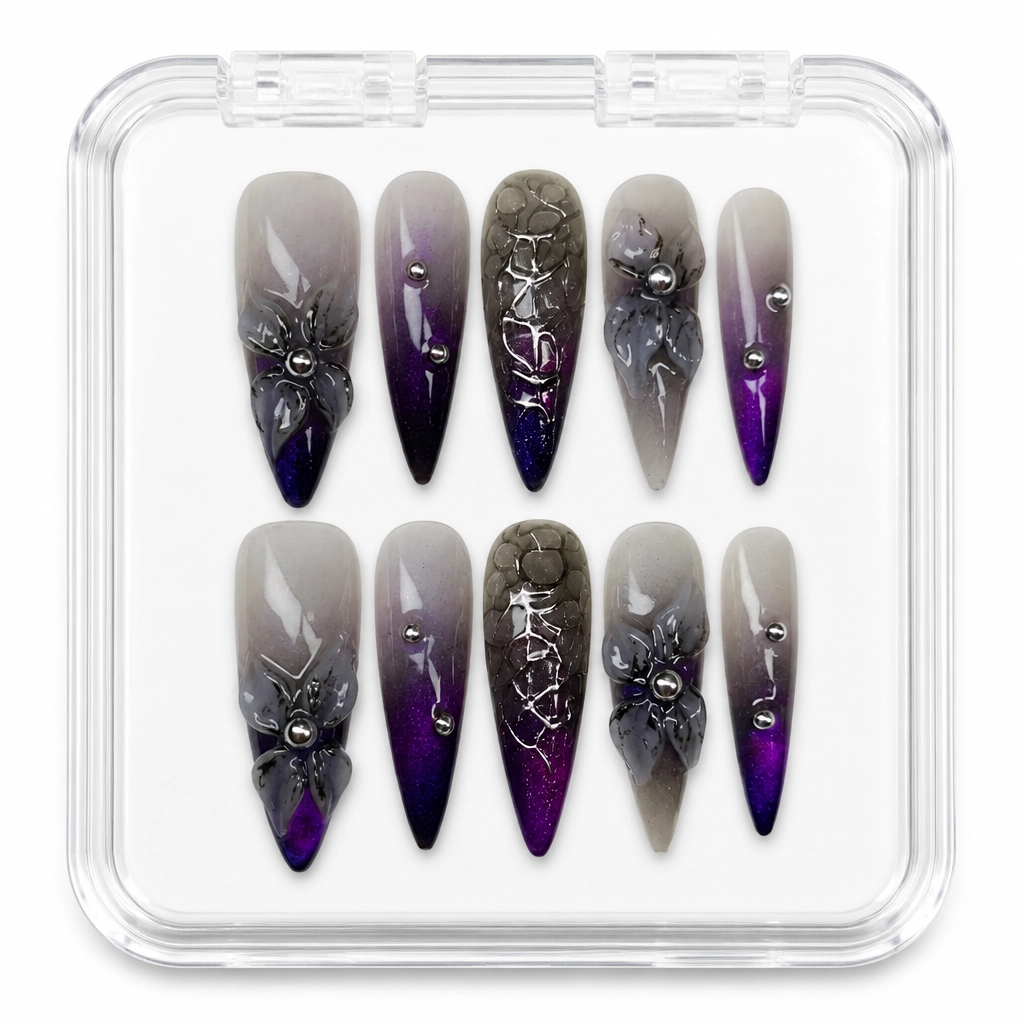 Press-on Nails Wholesale $7.90 Midnight Dahlia Noir by Yabe Vietnam