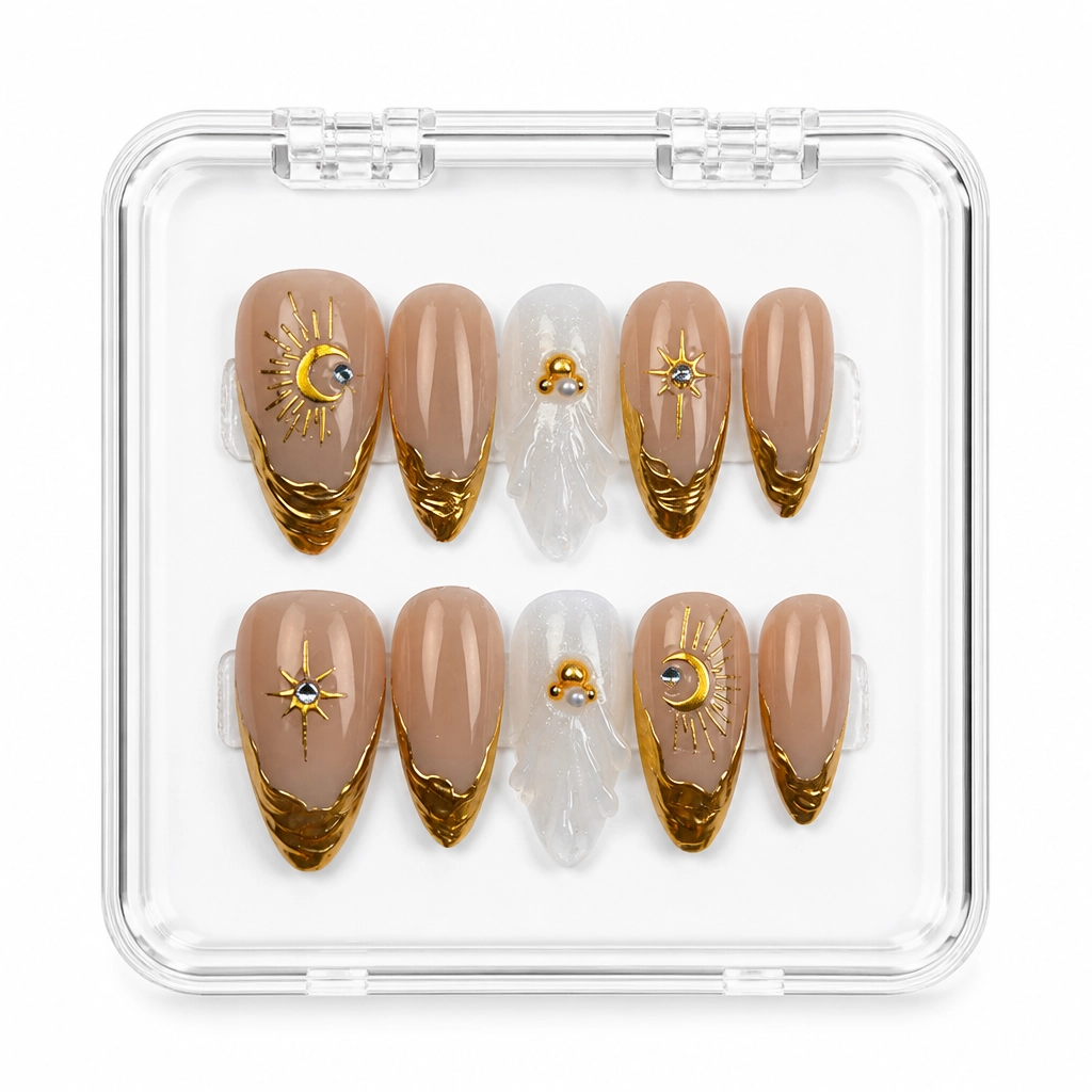 Press-on Nails Wholesale $7.90 Golden Celestial Dream by Yabe Vietnam