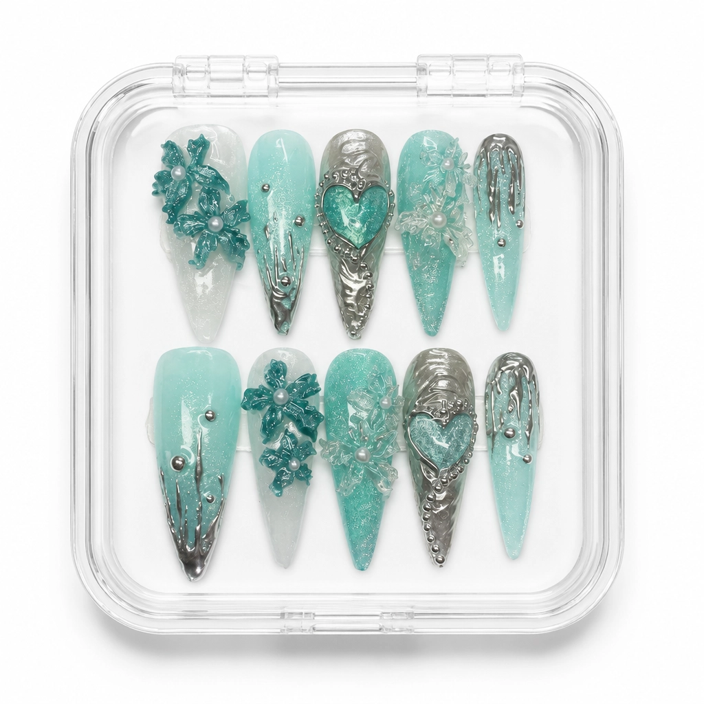 Press-on Nails Wholesale $7.90 Frozen Ocean Queen by Yabe Vietnam