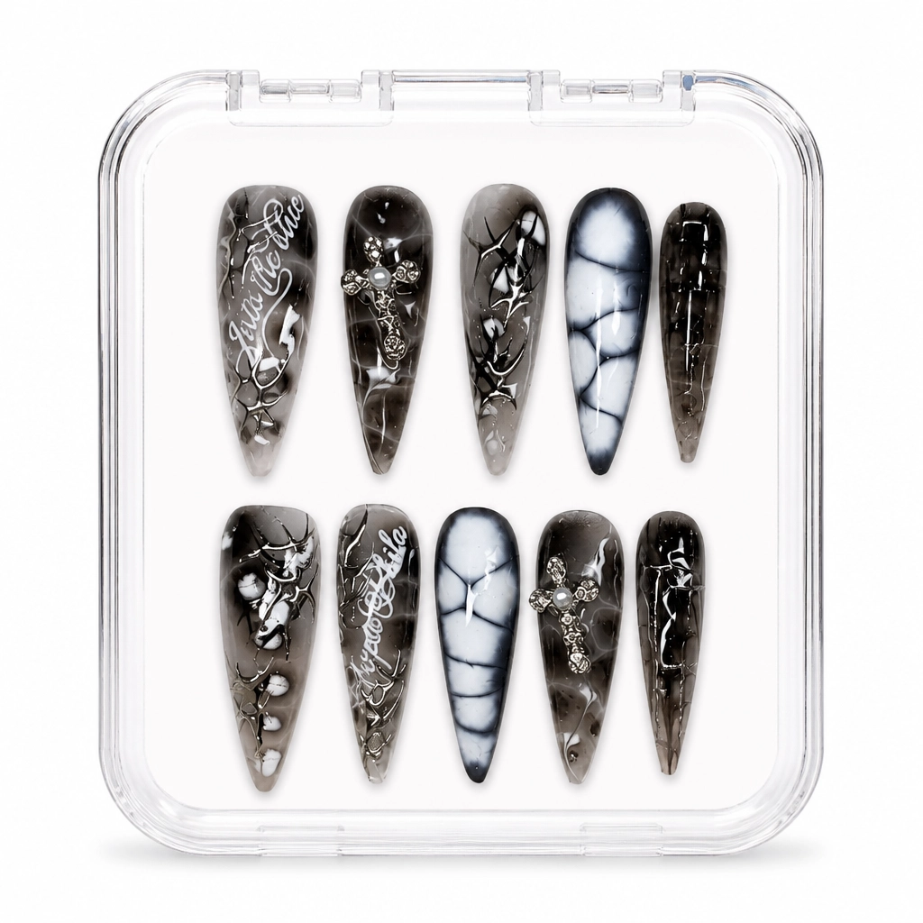 Press-on Nails Wholesale $7.90 Gothic Marble by Yabe Vietnam